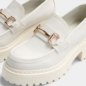 Steve Madden Fashion Leather White Loafers NWOT